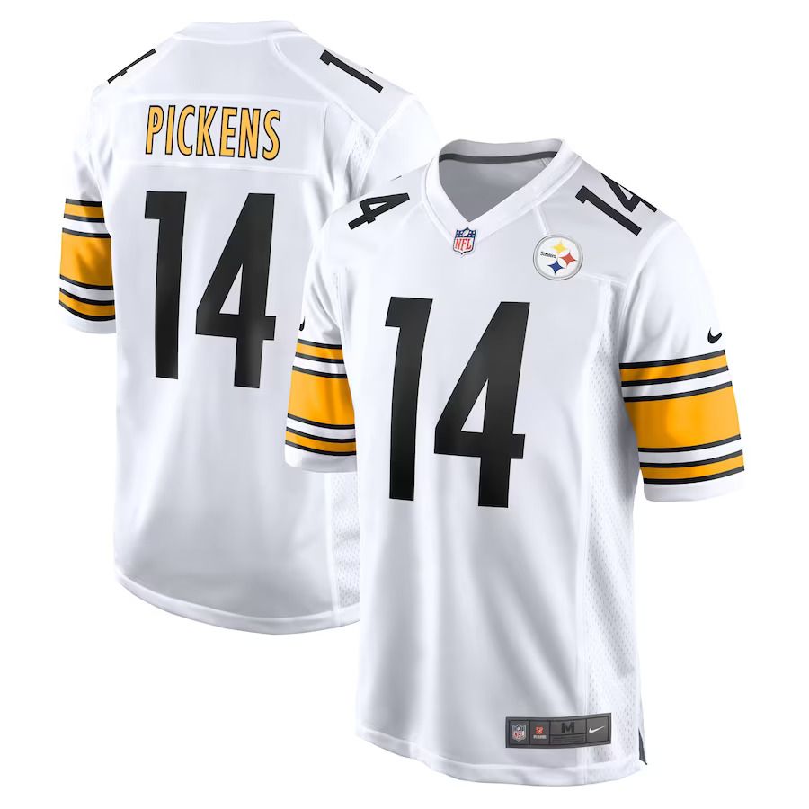 Men Pittsburgh Steelers #14 George Pickens Nike White Game Player NFL Jersey